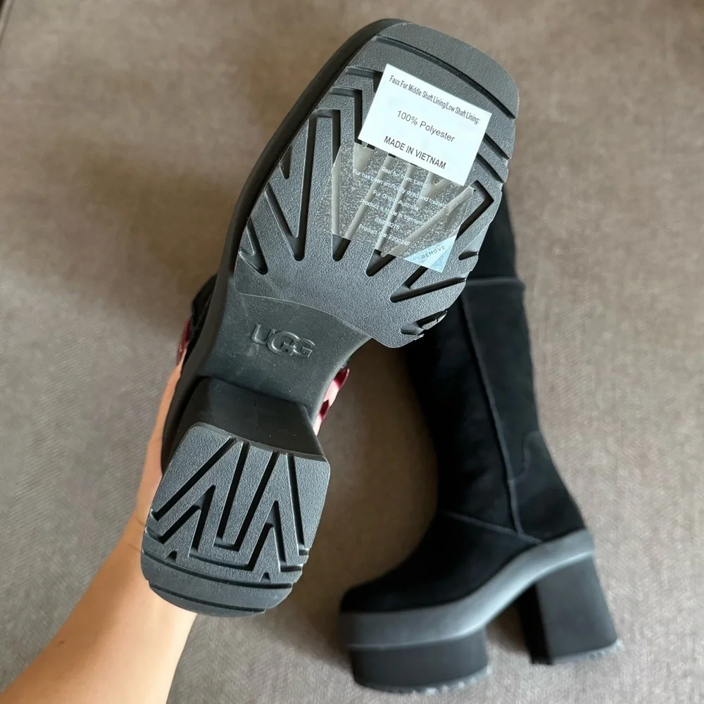 UGG New Heights Platform Xtra Over-the-Knee Black Boots